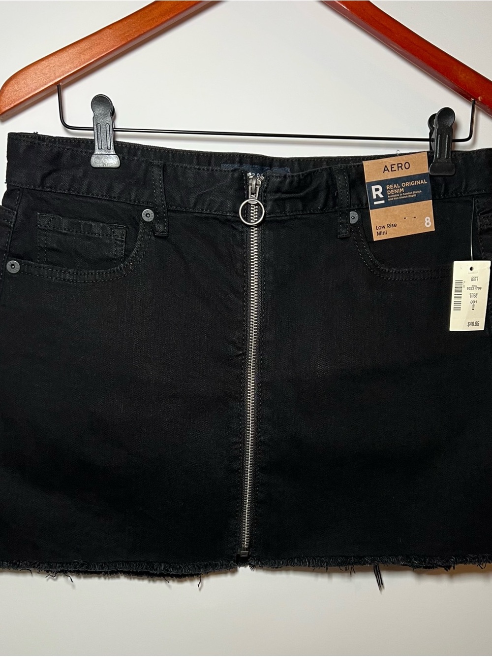 Aeropostale Black Low-Rise Denim Mini Skirt